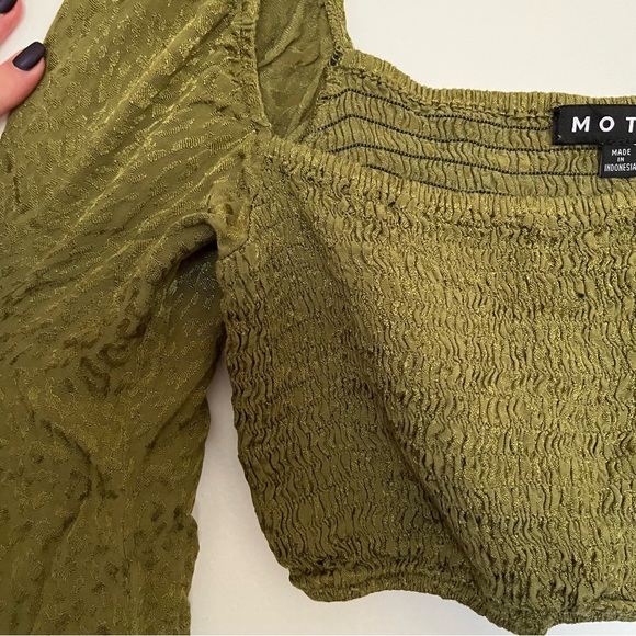 MOTEL cheetah print olive green bandage top - Picture 2 of 5